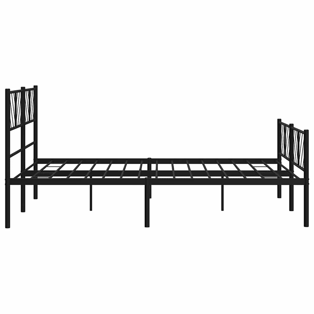 Metalni okvir kreveta uzglavlje i podnožje crni 135x190 cm