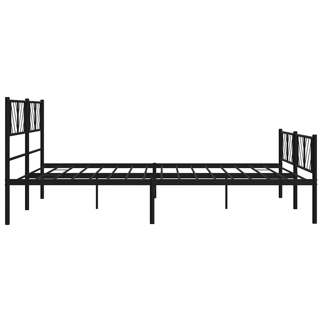 Metalni okvir kreveta uzglavlje i podnožje crni 183x213 cm