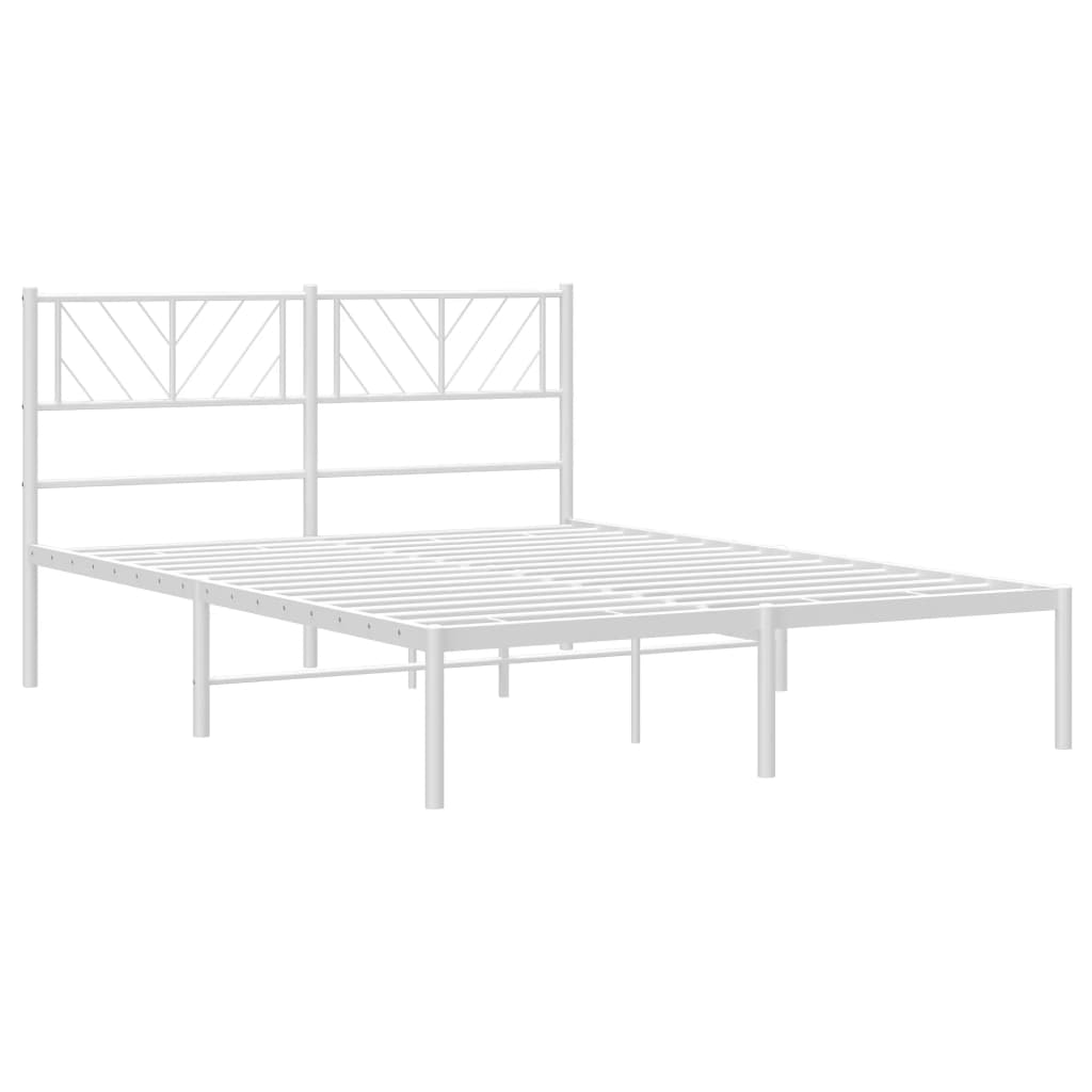 Metalni okvir za krevet s uzglavljem bijeli 120x200 cm