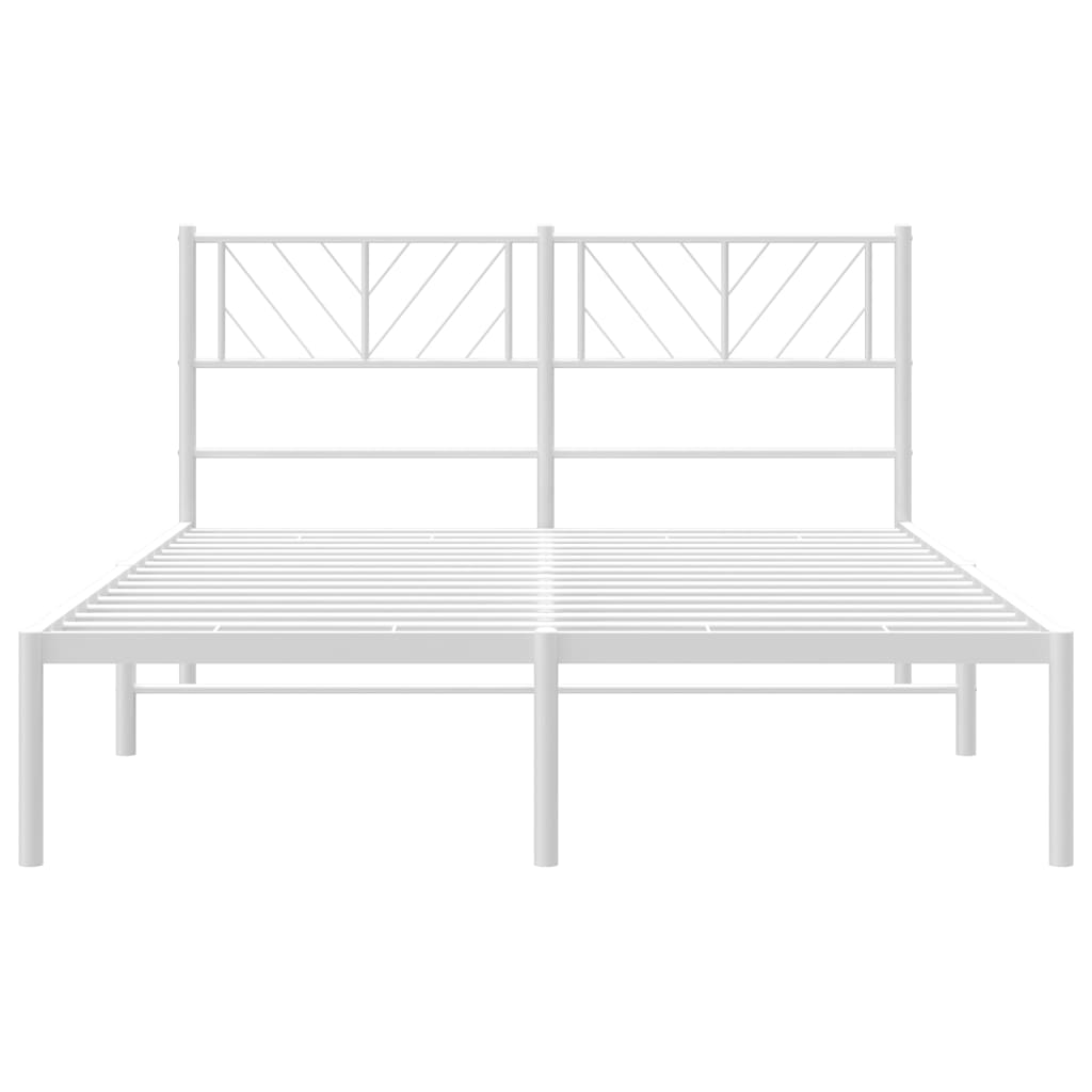 Metalni okvir za krevet s uzglavljem bijeli 140 x 200 cm