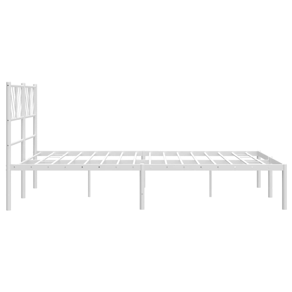 Metalni okvir za krevet s uzglavljem bijeli 140 x 200 cm