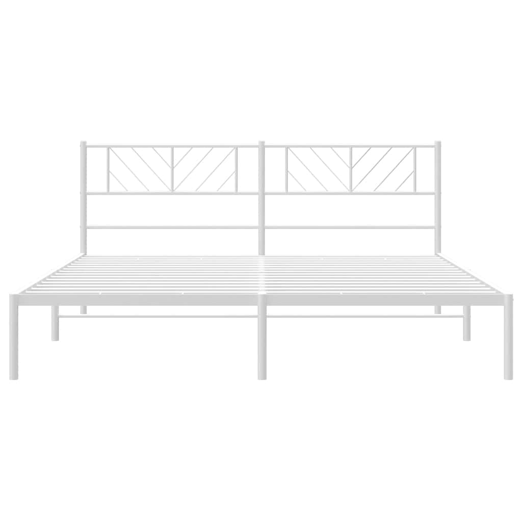 Metalni okvir za krevet s uzglavljem bijeli 183x213 cm