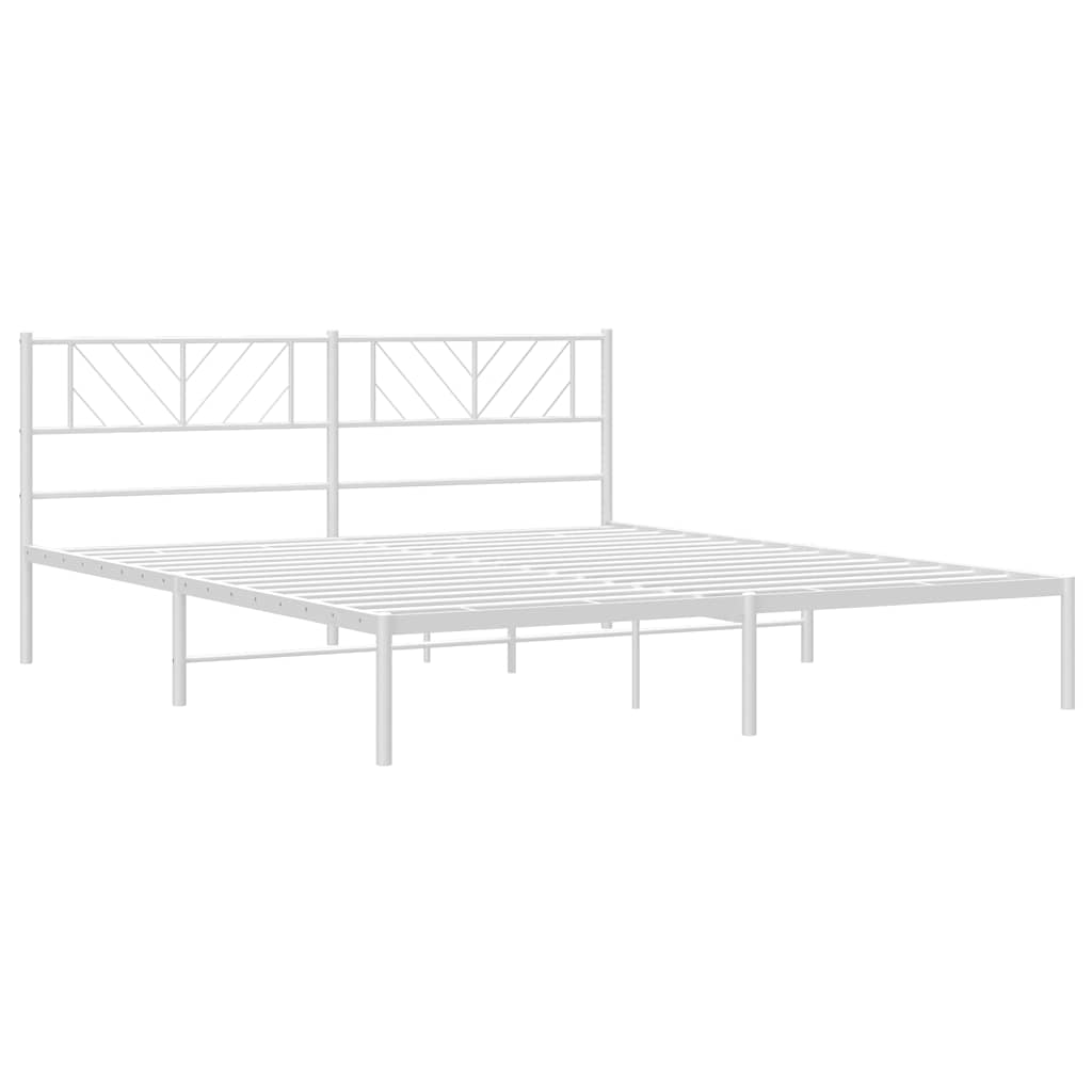 Metalni okvir za krevet s uzglavljem bijeli 193x203 cm