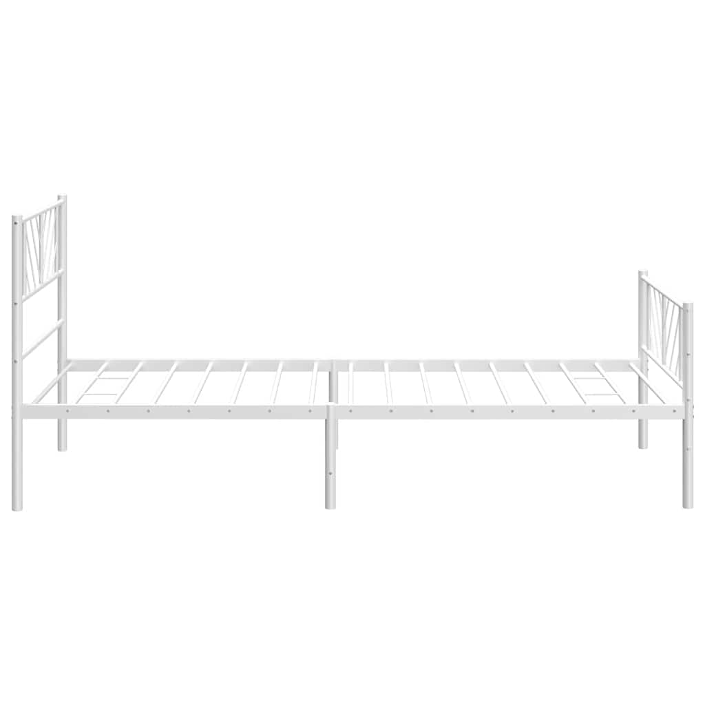 Metalni okvir kreveta uzglavlje i podnožje bijeli 100x190 cm