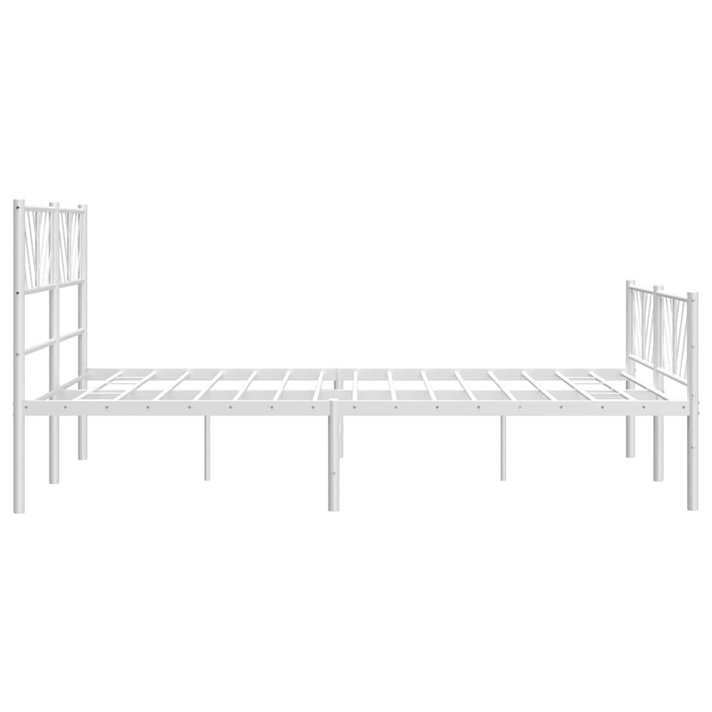 Metalni okvir kreveta uzglavlje i podnožje bijeli 135 x 190 cm