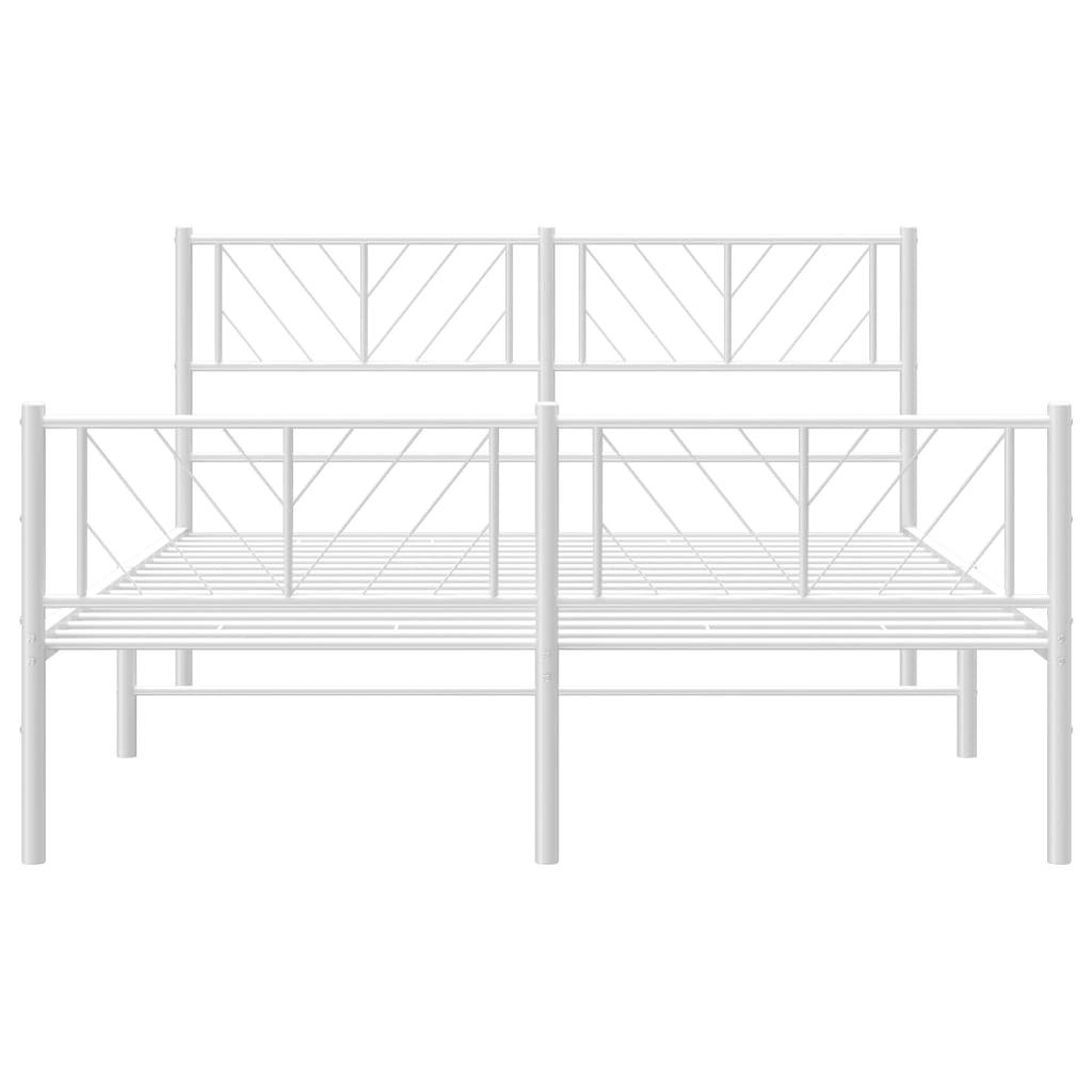 Metalni okvir kreveta uzglavlje i podnožje bijeli 160x200 cm