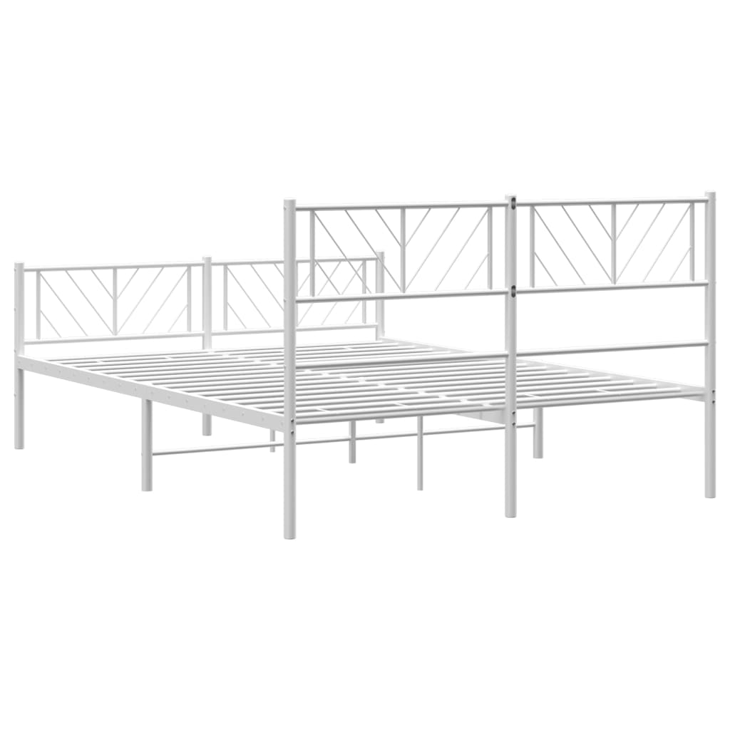Metalni okvir kreveta uzglavlje i podnožje bijeli 160x200 cm