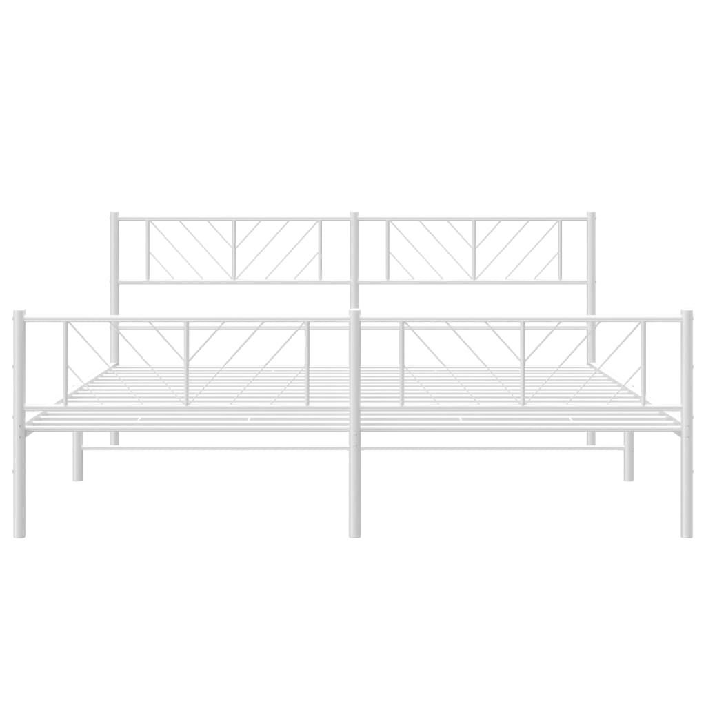 Metalni okvir kreveta uzglavlje i podnožje bijeli 180x200 cm
