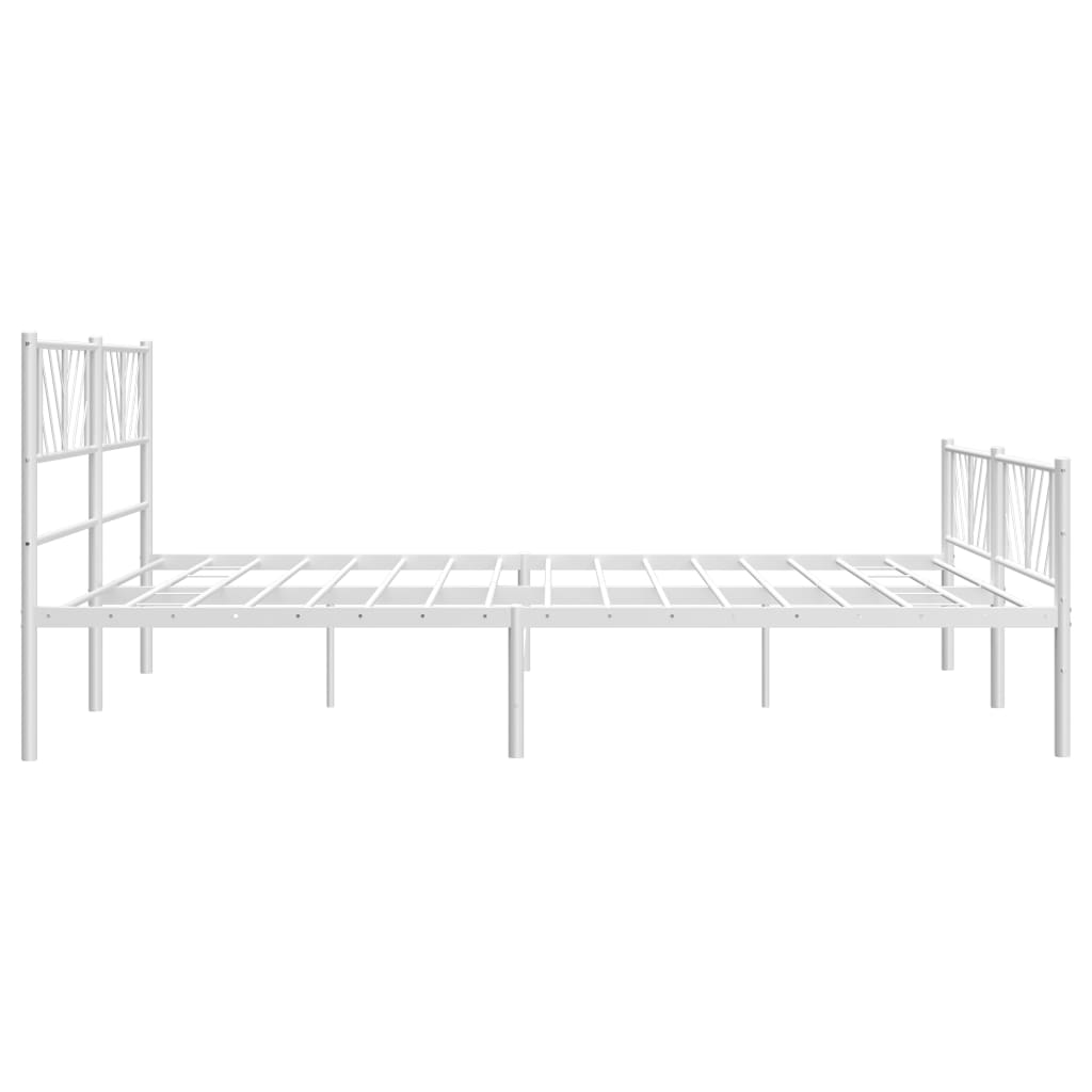 Metalni okvir kreveta uzglavlje i podnožje bijeli 180x200 cm
