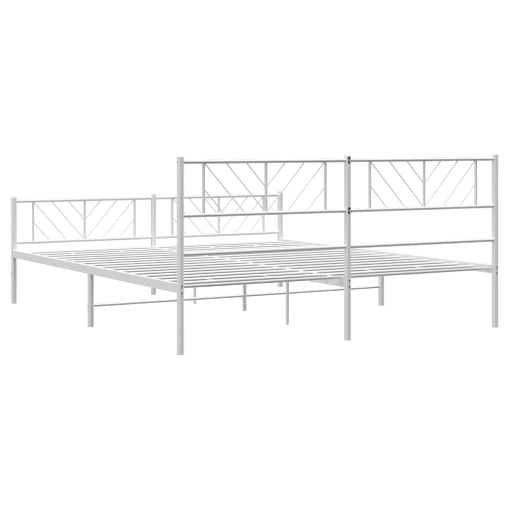 Metalni okvir kreveta uzglavlje i podnožje bijeli 180x200 cm