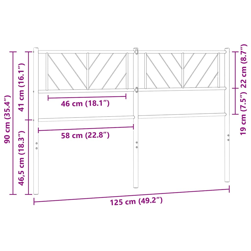 Metalno zamjensko uzglavlje bijelo 120 cm