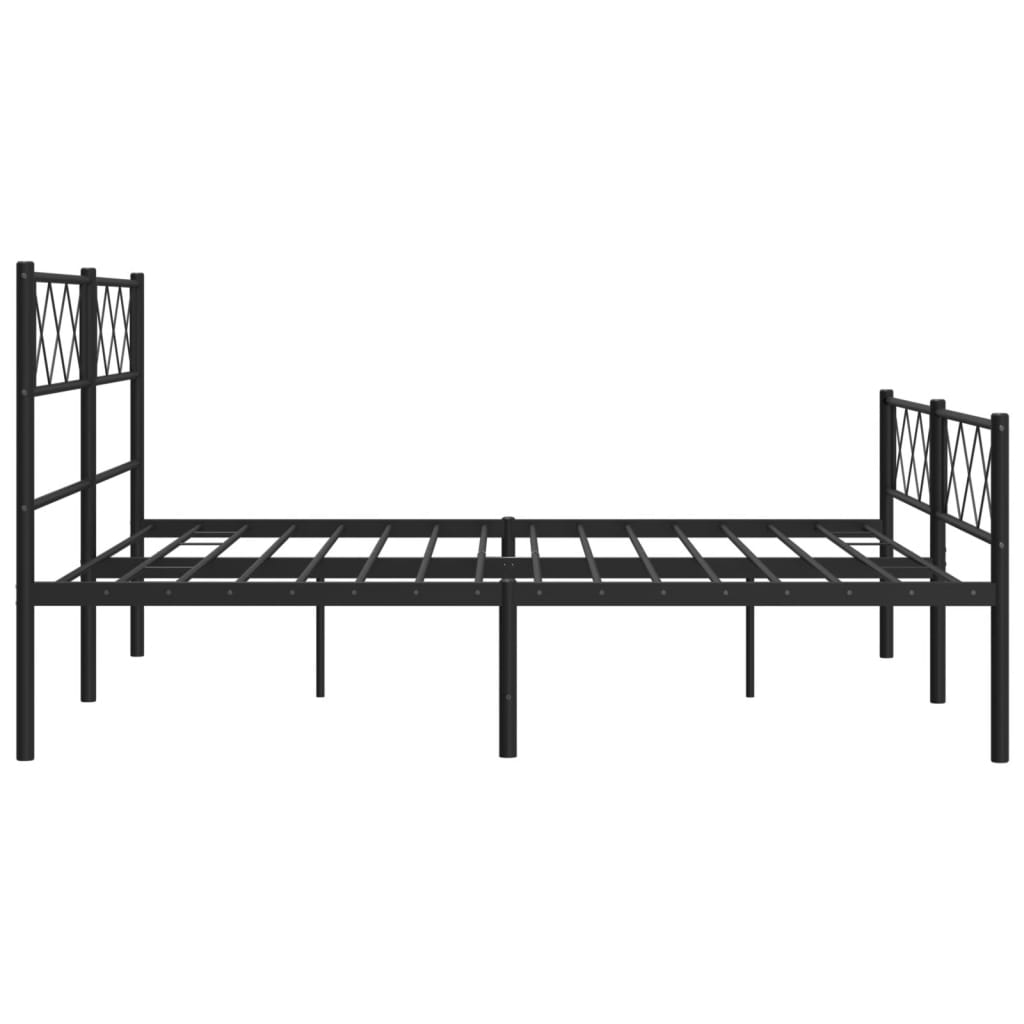 Metalni okvir kreveta uzglavlje i podnožje crni 140x190 cm