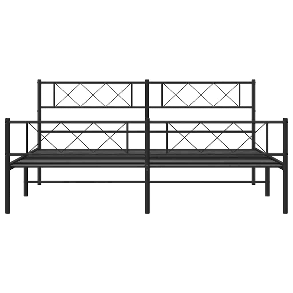 Metalni okvir kreveta uzglavlje i podnožje crni 183x213 cm