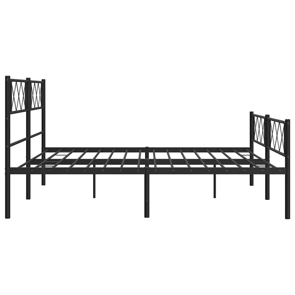 Metalni okvir kreveta uzglavlje i podnožje crni 183x213 cm