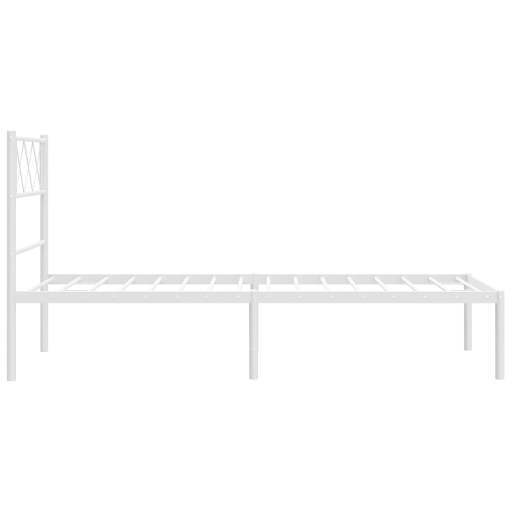 Metalni okvir za krevet s uzglavljem bijeli 80x200 cm