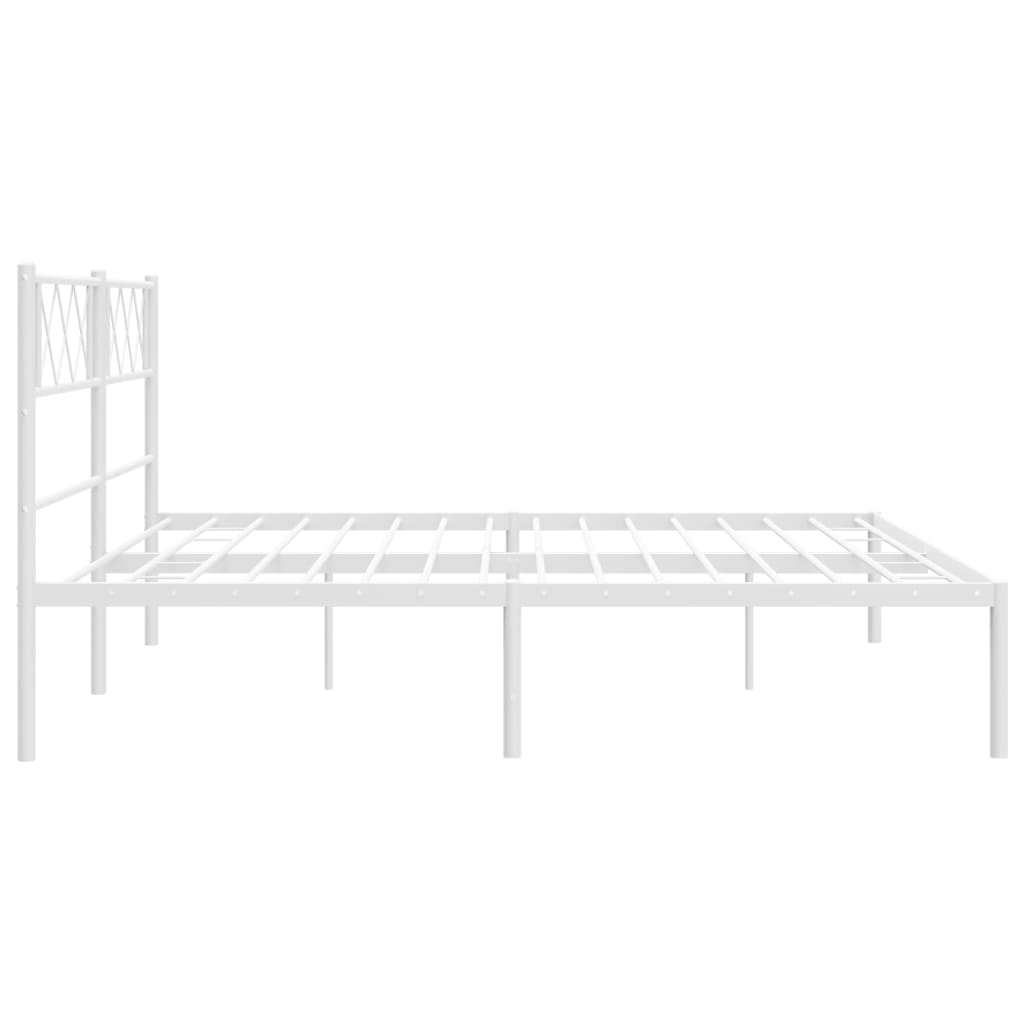 Metalni okvir za krevet s uzglavljem bijeli 180x200 cm