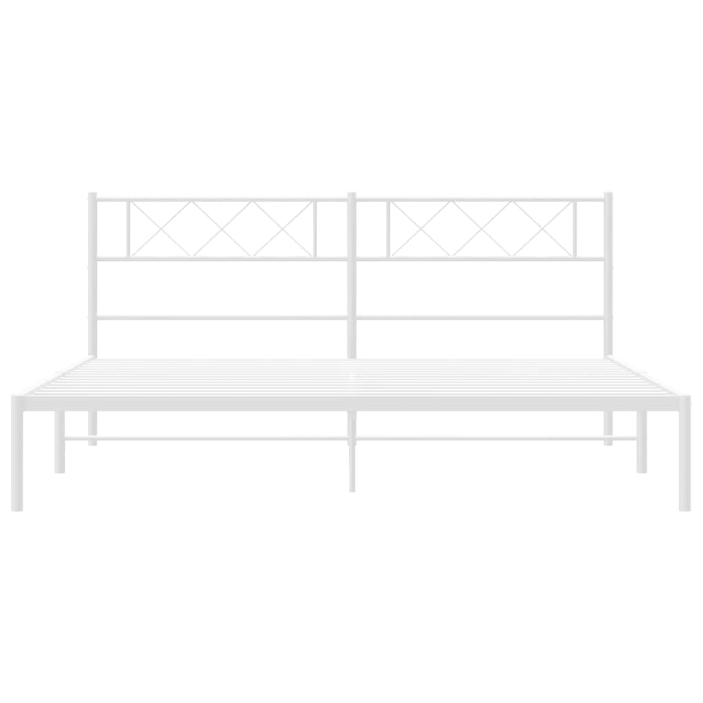 Metalni okvir za krevet s uzglavljem bijeli 183x213 cm