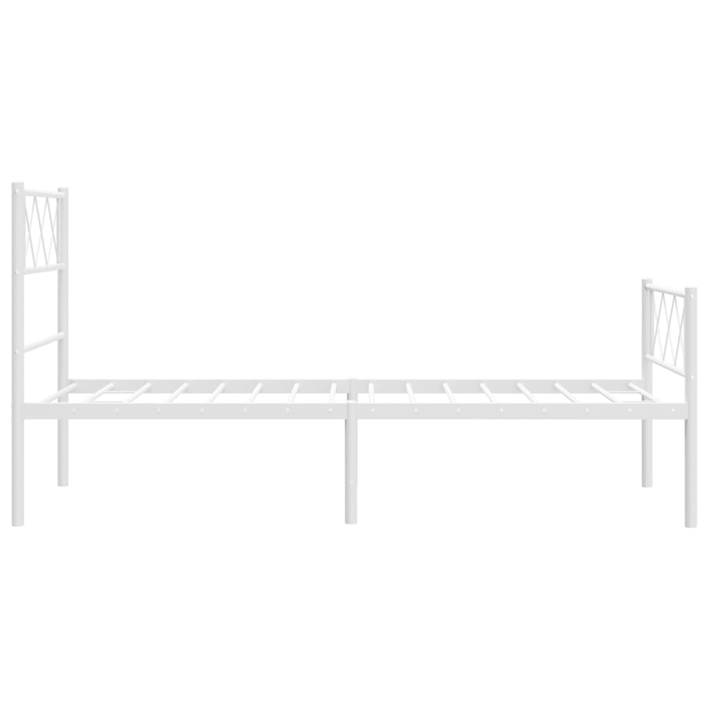 Metalni okvir kreveta uzglavlje i podnožje bijeli 80x200 cm