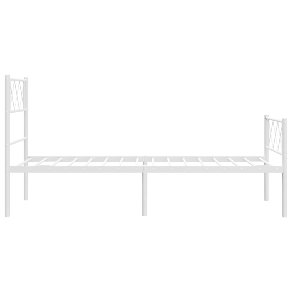 Metalni okvir kreveta uzglavlje i podnožje bijeli 90 x 200 cm