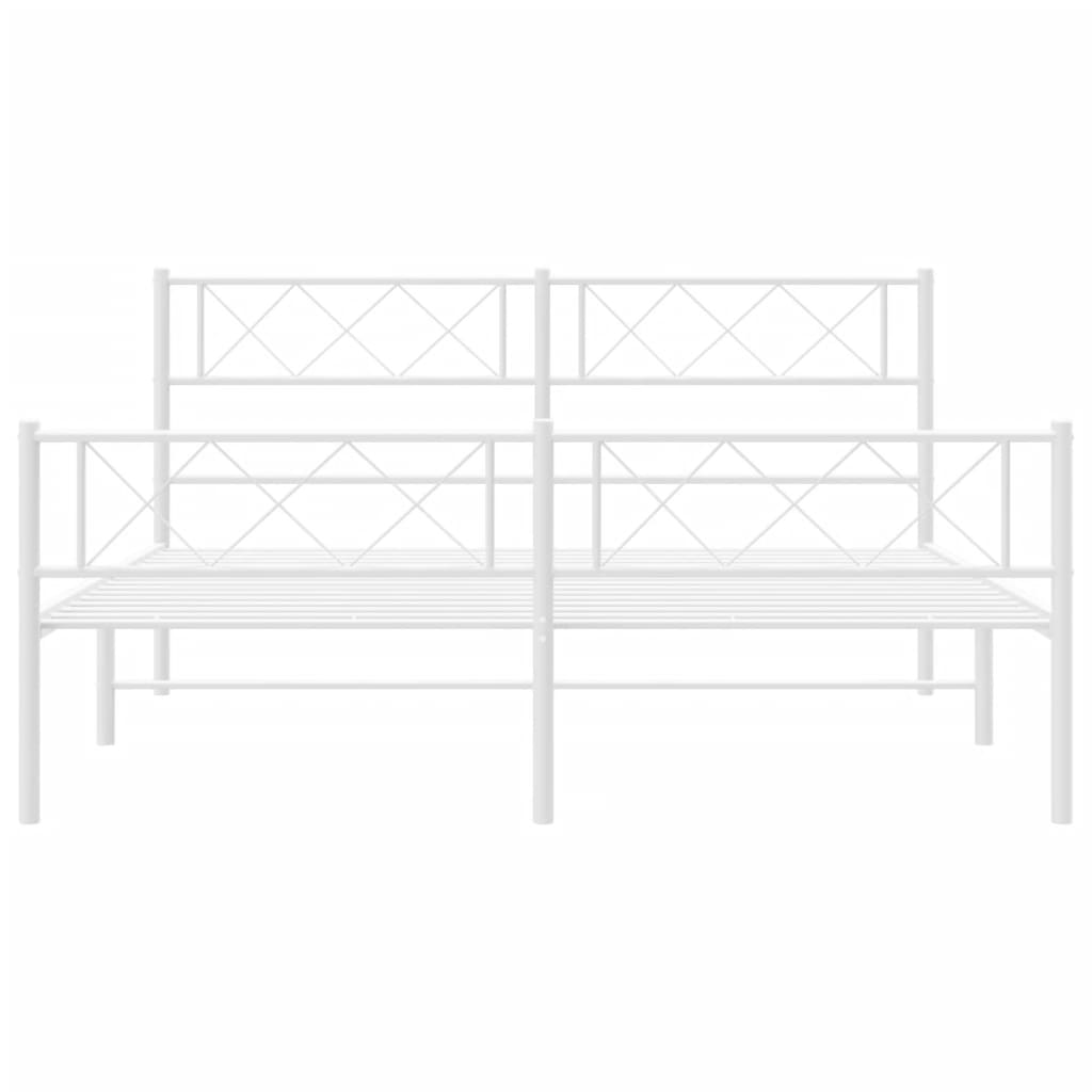 Metalni okvir kreveta uzglavlje i podnožje bijeli 120x200 cm