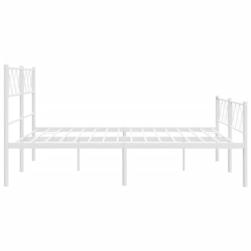 Metalni okvir kreveta uzglavlje i podnožje bijeli 120x200 cm