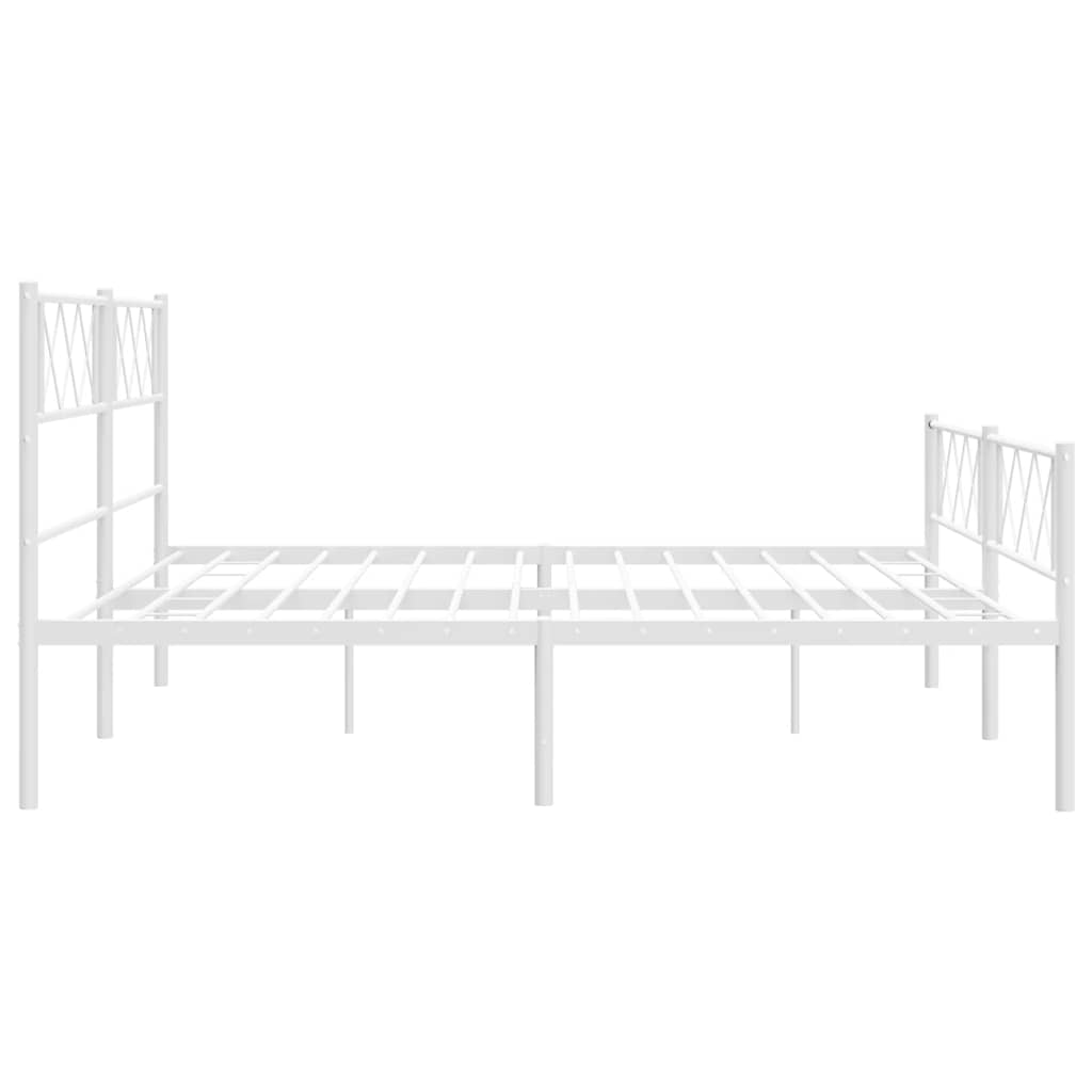 Metalni okvir kreveta uzglavlje i podnožje bijeli 183x213 cm