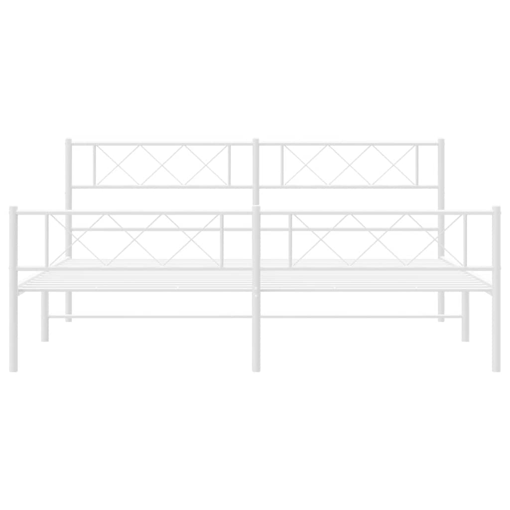 Metalni okvir kreveta uzglavlje i podnožje bijeli 193x203 cm