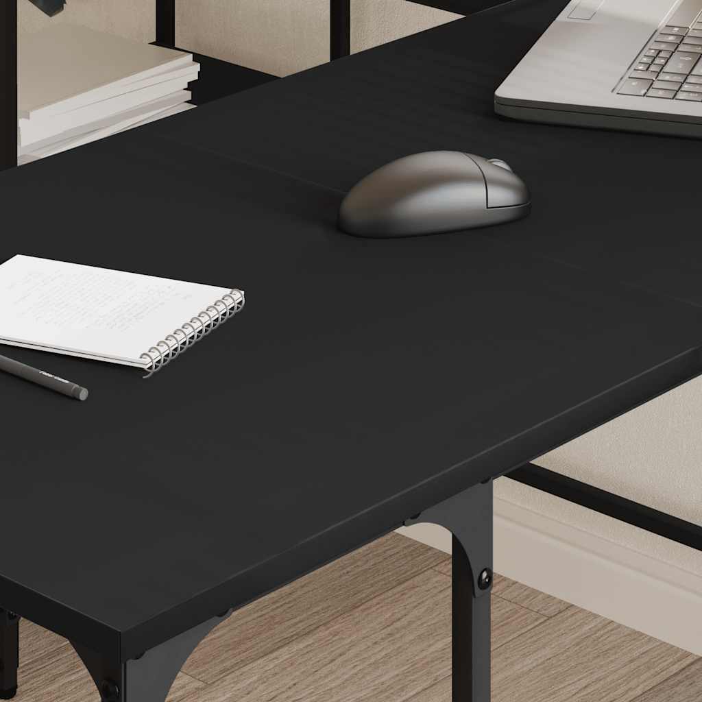 Radni stol crni 139 x 139 x 75 cm od konstruiranog drva