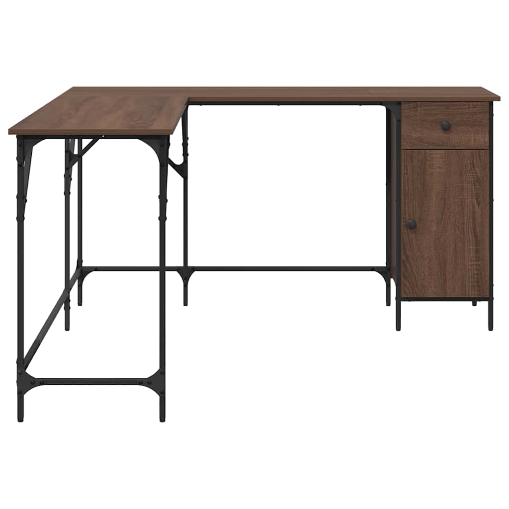 Radni stol smeđa boja hrasta 141x141x75 cm konstruirano drvo