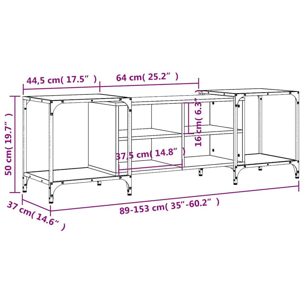 TV ormarić crni 153 x 37 x 50 cm od konstruiranog drva
