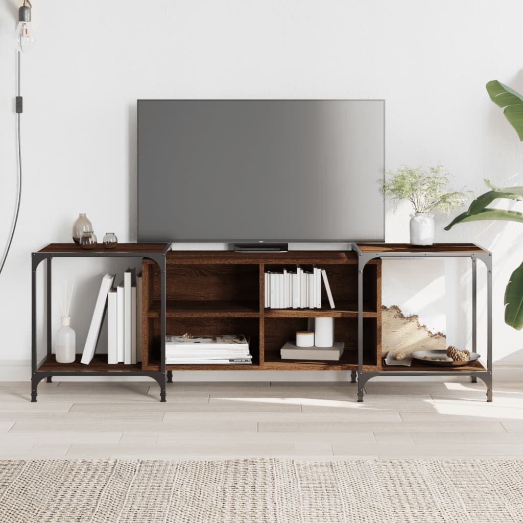 TV ormarić smeđa boja hrasta 153 x 37 x 50 cm konstruirano drvo