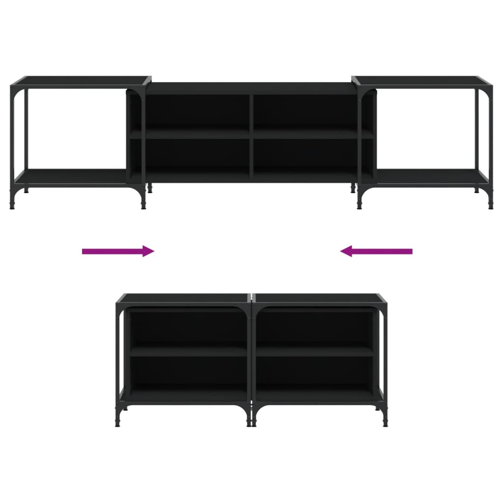 TV ormarić crni 203 x 37 x 50 cm od konstruiranog drva