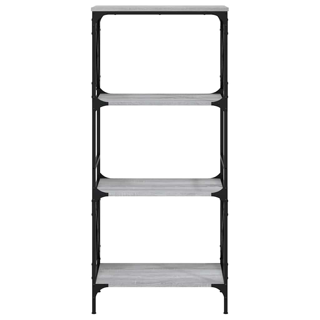 Regal za knjige s 4 razine siva boja hrasta 59x35x132 cm drveni