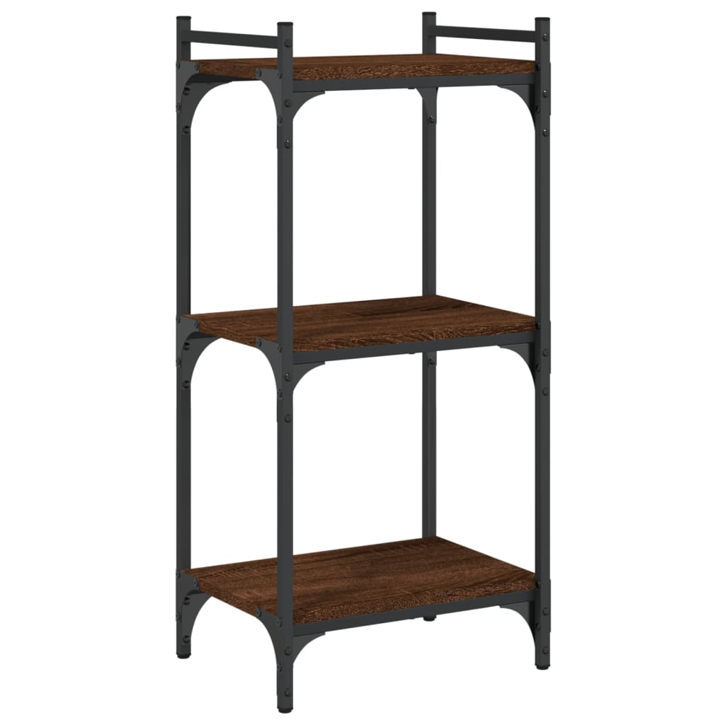 Regal za knjige s 3 razine smeđa boja hrasta 40x30x86 cm drveni