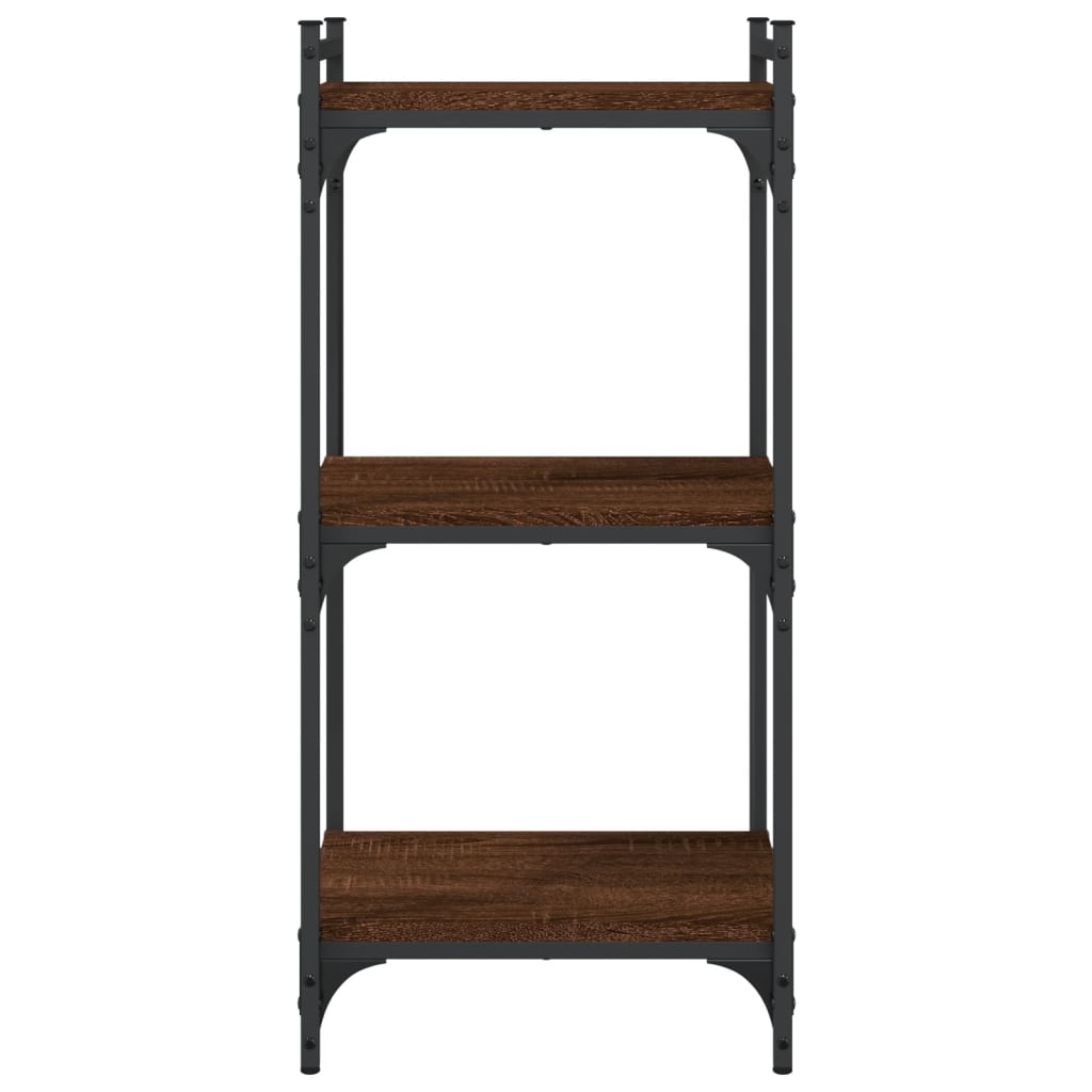 Regal za knjige s 3 razine smeđa boja hrasta 40x30x86 cm drveni