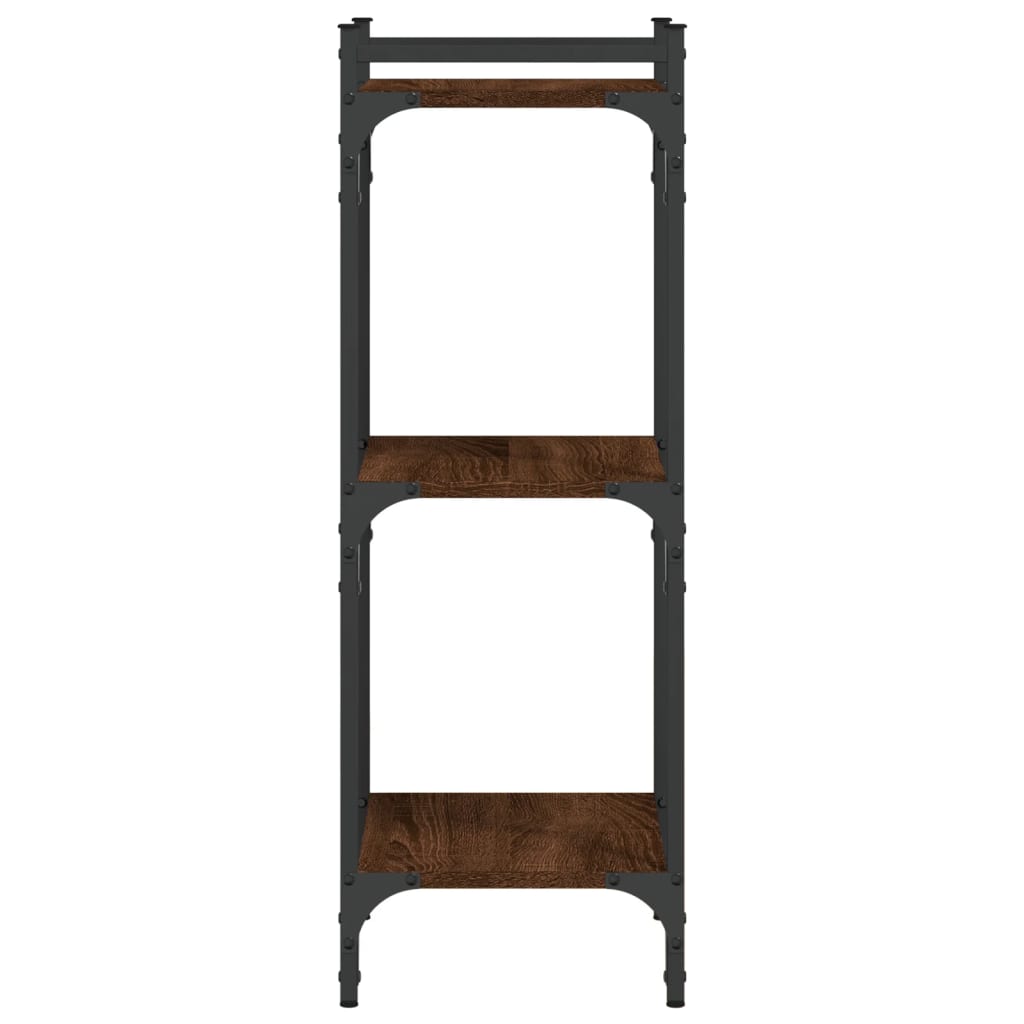 Regal za knjige s 3 razine smeđa boja hrasta 40x30x86 cm drveni