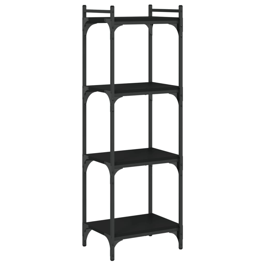 Regal za knjige s 4 razine crni 40x30x120 cm konstruirano drvo