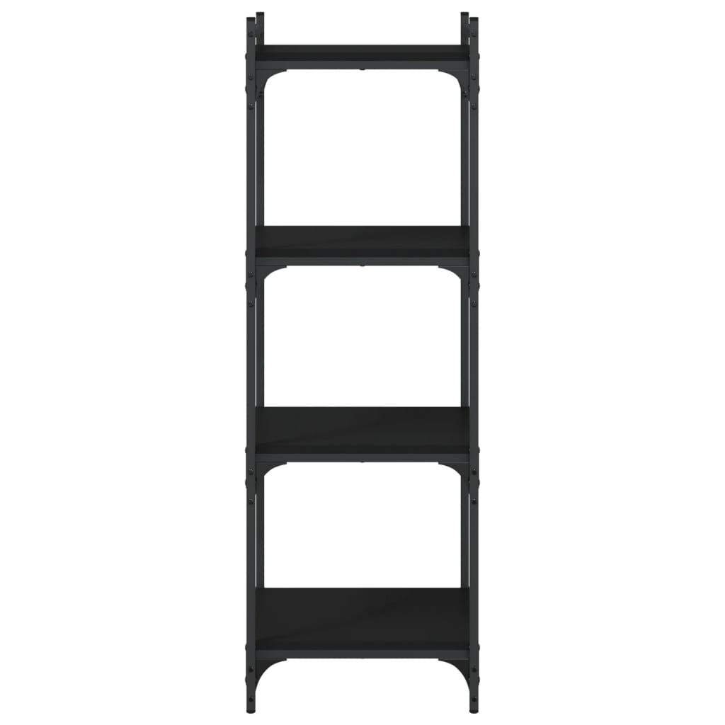 Regal za knjige s 4 razine crni 40x30x120 cm konstruirano drvo