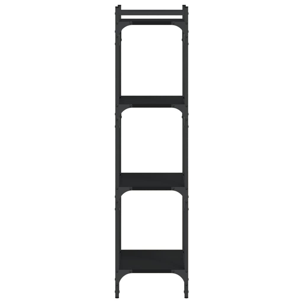 Regal za knjige s 4 razine crni 40x30x120 cm konstruirano drvo