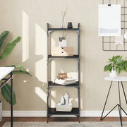 Regal za knjige s 4 razine crni 40x30x120 cm konstruirano drvo