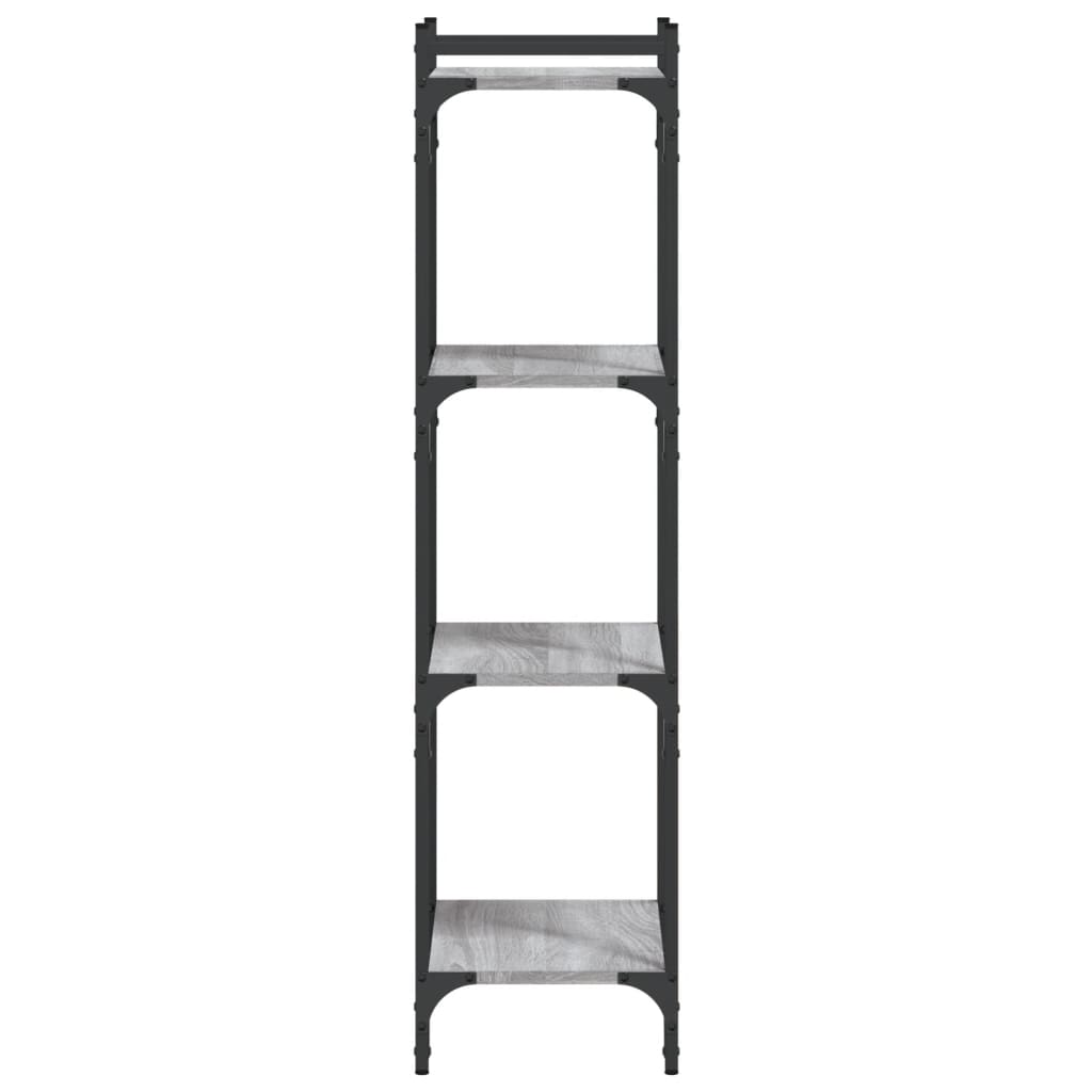 Regal za knjige s 4 razine siva boja hrasta 40x30x120 cm drveni