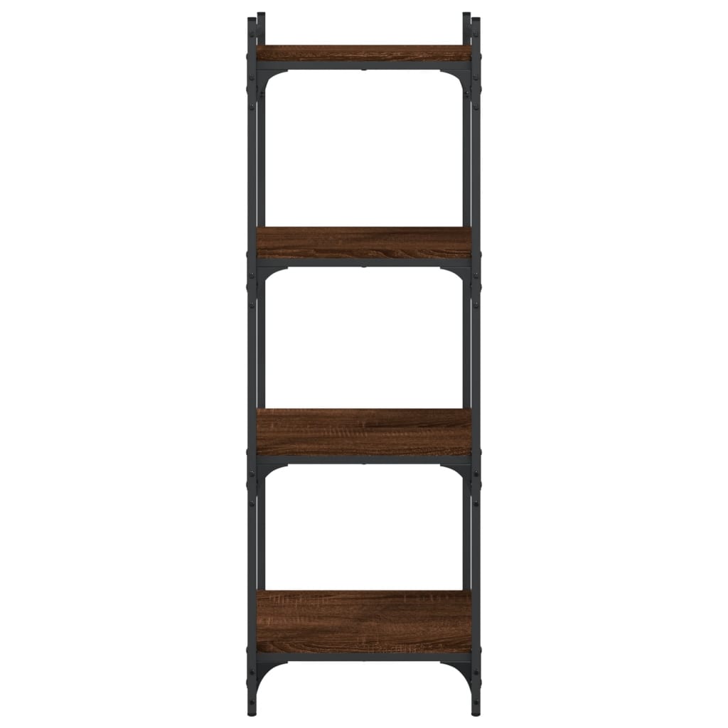 Regal za knjige 4 razine smeđa boja hrasta 40x30x120 cm drveni