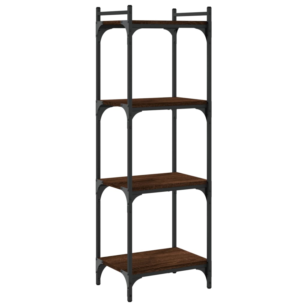Regal za knjige 4 razine smeđa boja hrasta 40x30x120 cm drveni
