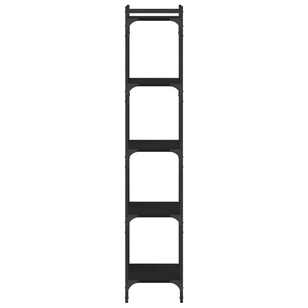 Regal za knjige s 5 razina crni 40x30x154 cm konstruirano drvo