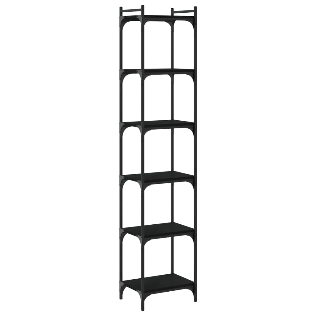 Regal za knjige sa 6 razina crni 40x30x188 cm konstruirano drvo