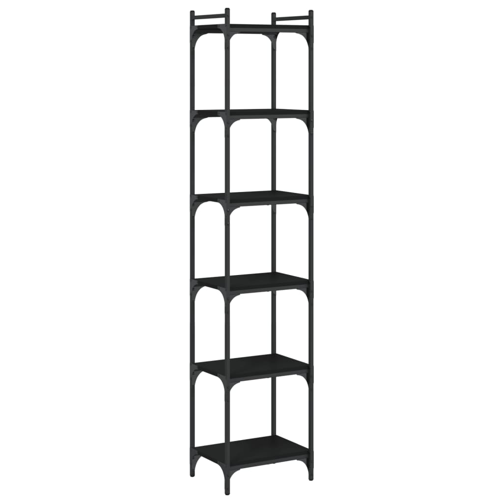 Regal za knjige sa 6 razina crni 40x30x188 cm konstruirano drvo