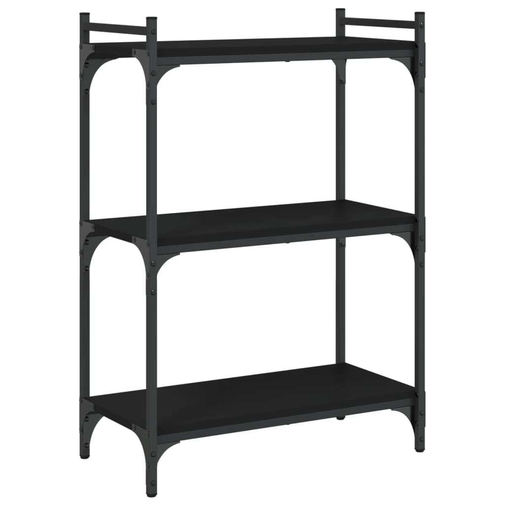 Regal za knjige s 3 razine crni 60x30x86 cm konstruirano drvo