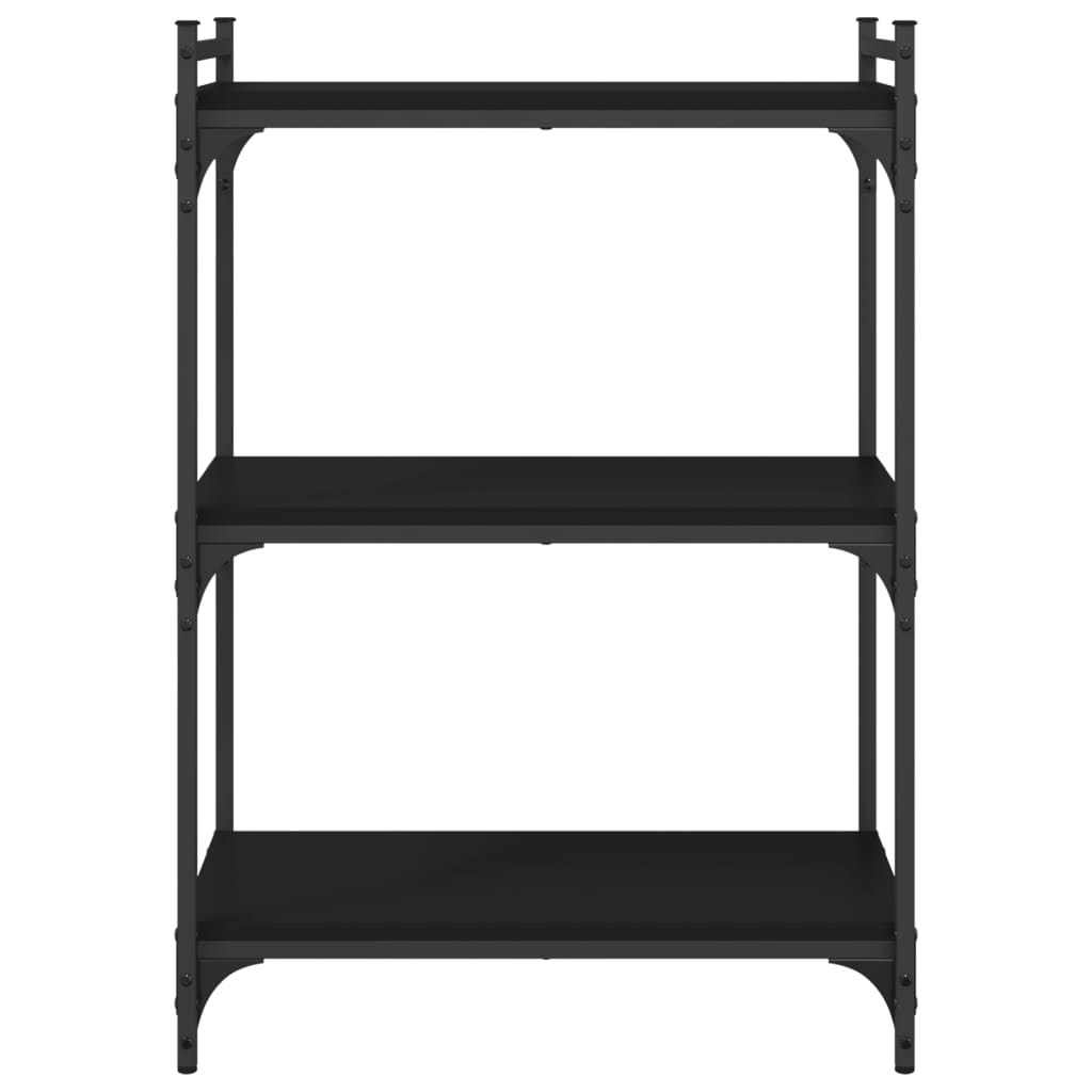 Regal za knjige s 3 razine crni 60x30x86 cm konstruirano drvo