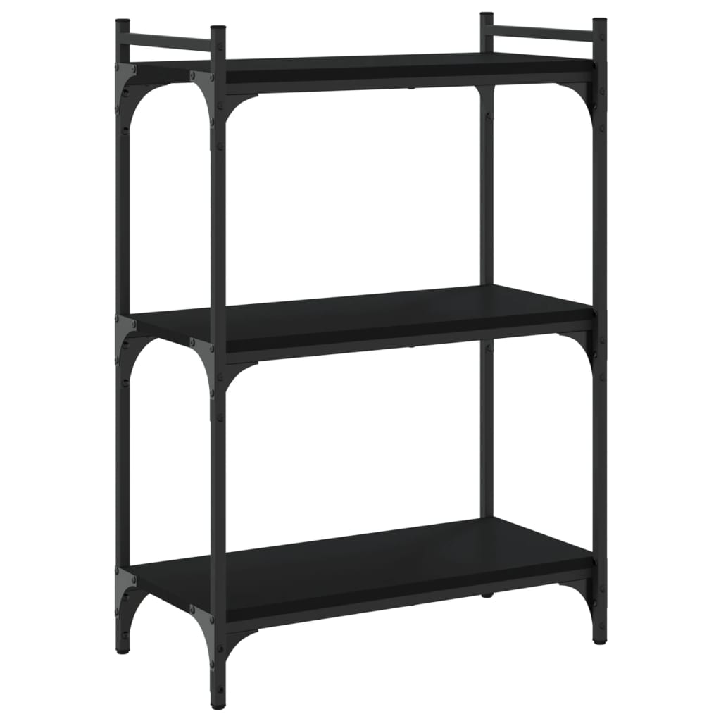 Regal za knjige s 3 razine crni 60x30x86 cm konstruirano drvo