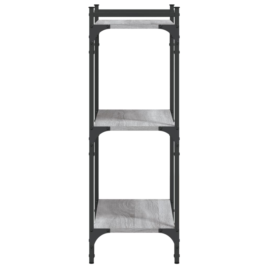 Regal za knjige s 3 razine siva boja hrasta 60x30x86 cm drveni